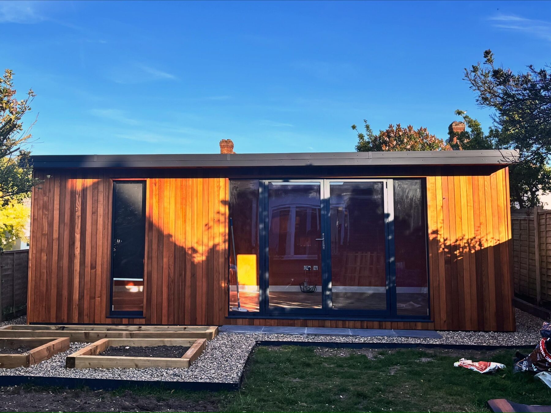 Garden room build progress landscape photo 1