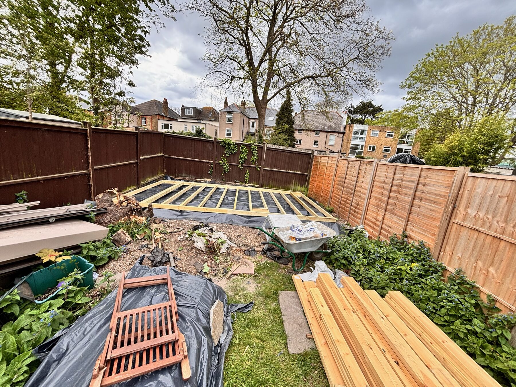 Garden room build progress landscape photo 2