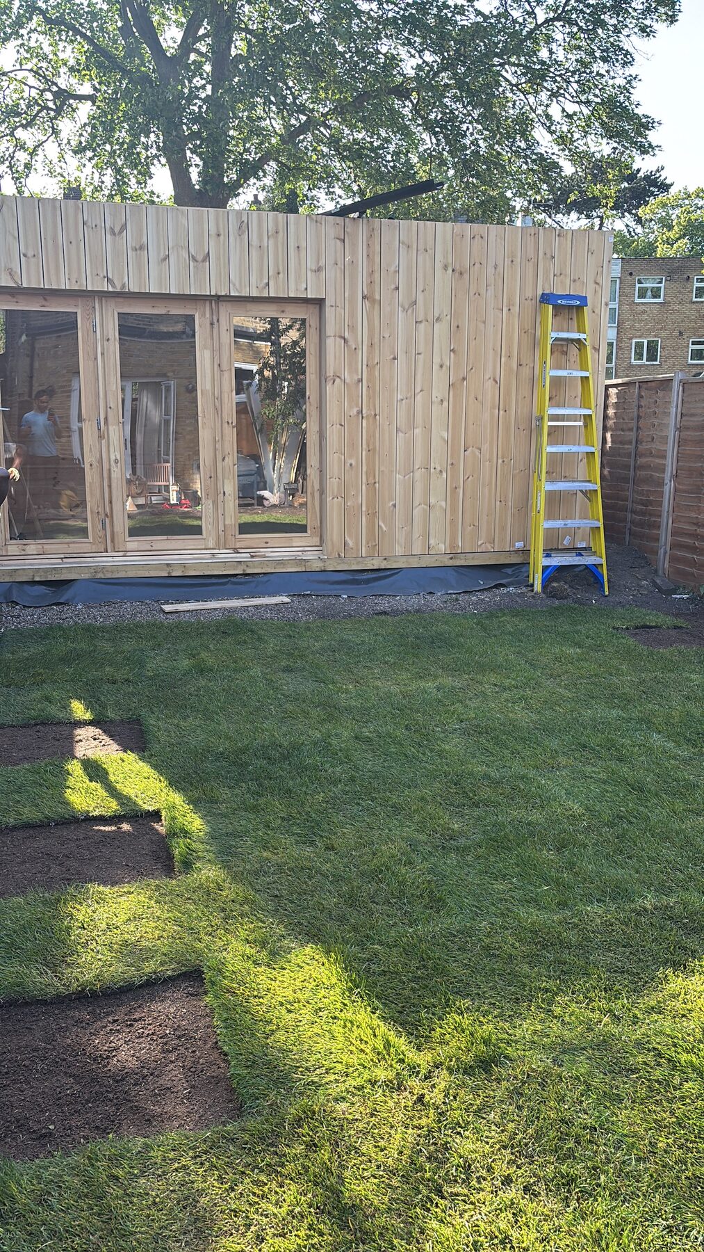 Garden room build progress portrait photo 1