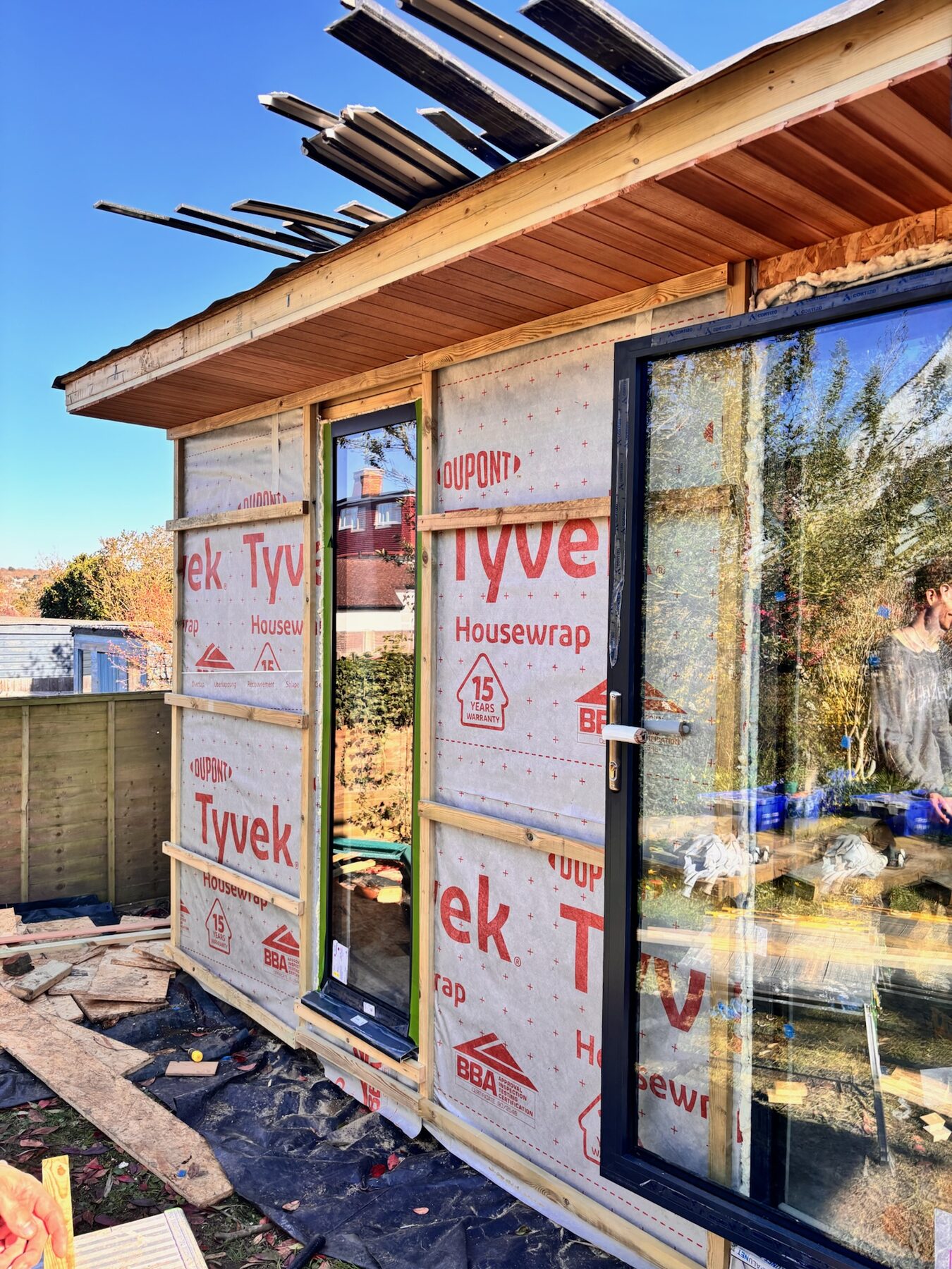 Garden room build progress portrait photo 3